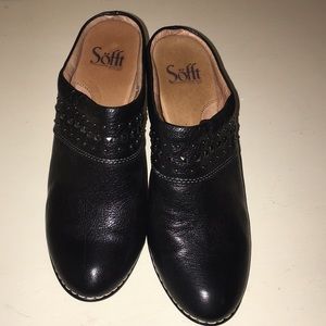 Sofft Studded Clogs  black leather